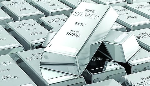 Silver futures surge to four-week high