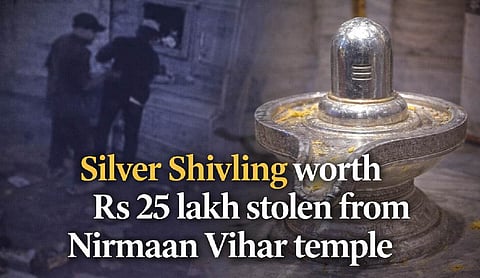 Silver Shivling worth Rs 25 lakh stolen from Nirmaan Vihar temple