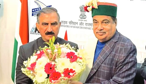 Sukhu meets Gadkari, seeks central aid for Himachal roads