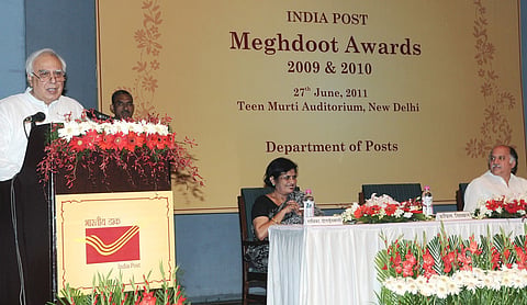 File photo: Kapil Sibal at the Meghdoot Awards ceremony in New Delhi in 2011. Photo: Ministry of Communications / Government of India (GODL-India).