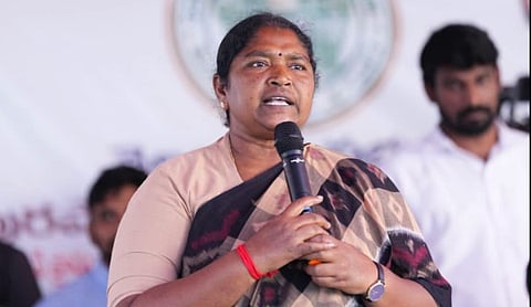 Telangana Panchayat Raj and Rural Development Minister D. Seethakka. Photo source: Facebook/@Danasari Seethakka