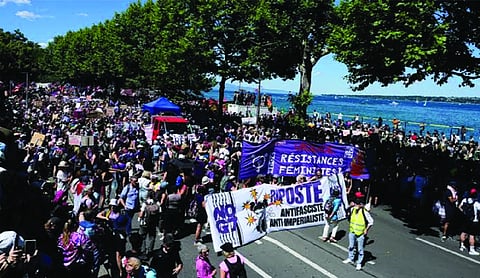 Thousands gather in Geneva to protest G7 as Trump, other leaders hold summit in nearby France