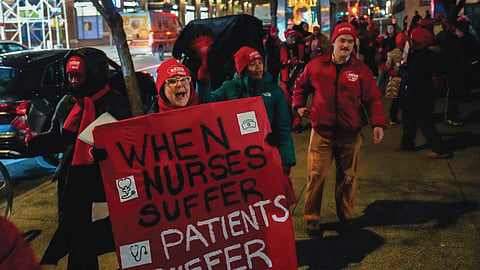 Thousands of nurses go on strike at several major New York City hospitals