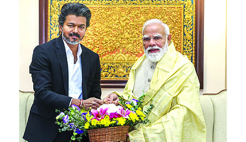 TN CM Vijay meets PM Modi; raises Mekedatu dam row