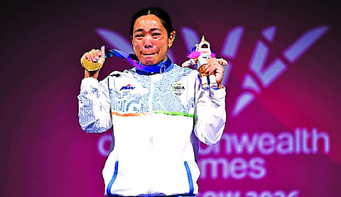Tricolour in hair, tears in her eyes: Mirabai’s golden tribute to India