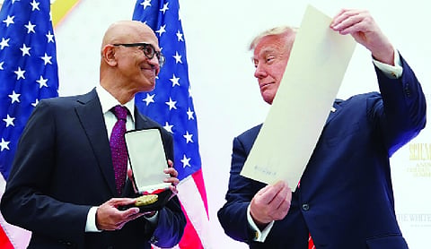 Trump honours Microsoft’s CEO after Vance drops H-1B visa hammer on company