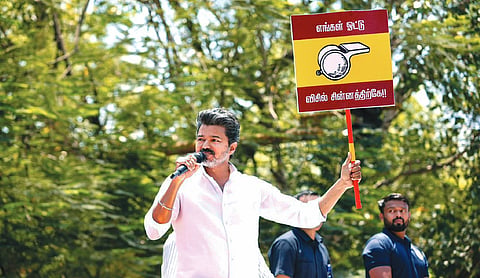 TVK chief Vijay seeks justice in Karur stampede case, film release