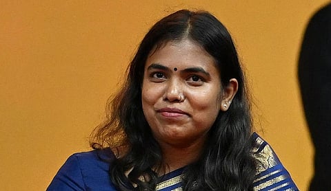 File photo: Tamil Nadu Industries Minister S Keerthana. (PTI Photo)