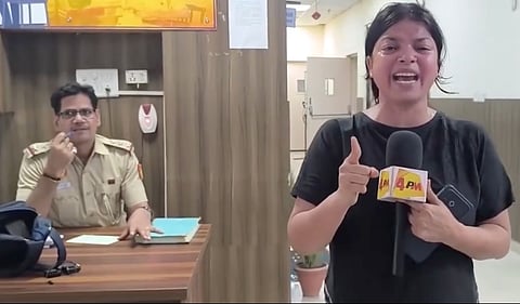 Shaheen Khan at Saket Police Station on September 3, 2026. Image source: Youtube/screenshot