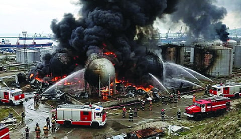 Ukrainian strikes hit oil sites in Russia, Crimea