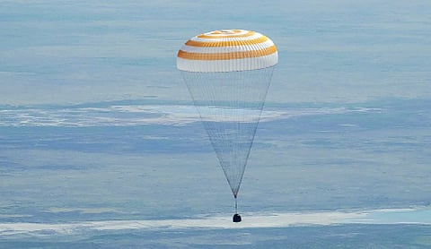 US-Russian space crew lands after 8-month on ISS