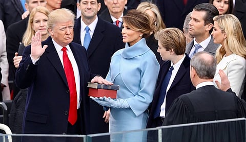 Representational image. File photo (2017). US President Donald Trump during his swearing-in ceremony.