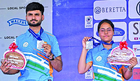 Vanshika, Narwal clinch 10m air pistol mixed team silver at Jr World C’ship