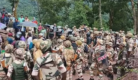 Villagers clashed with security forces in Arunachal Pradesh. Image source: X/@arunachaltimes_