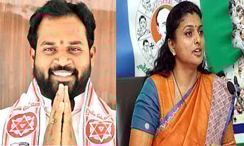 ஆந்திர எம்.எல்.ஏ. மீது இளம்பெண் பாலியல் புகார்; நடவடிக்கை எடுக்கக்கோரி ரோஜா போராட்டம்