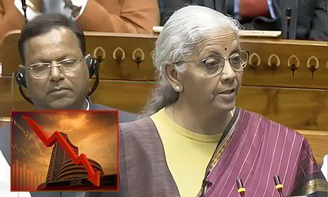 மத்திய பட்ஜெட் எதிரொலி; பங்கு சந்தைகள் வீழ்ச்சி
