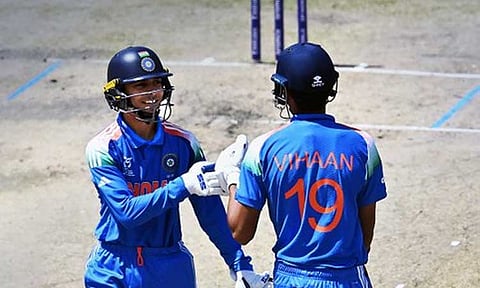 
யு19 உலகக் கோப்பை: பாகிஸ்தானுக்கு 253 ரன்கள் இலக்கு நிர்ணயித்த இந்தியா 