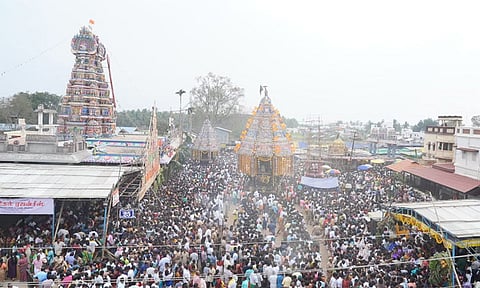 காளிப்பட்டி கந்தசாமி கோவிலில் தைப்பூச தேரோட்டம்