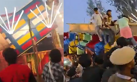 பொருட்காட்சியில்  சரிந்து விழுந்த ராட்டினம்; இன்ஸ்பெக்டர் பலி

