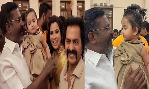 நடிகர் ரெடின் கிங்ஸ்லி குழந்தையை கொஞ்சிய திருமாவளவன்
