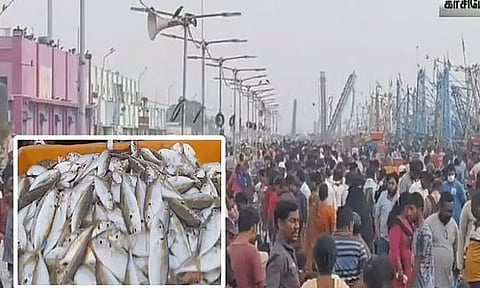 விடுமுறை தினம்: காசிமேட்டில் மீன் வாங்க குவிந்த அசைவ பிரியர்கள் 
