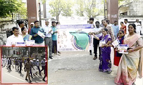 சட்டமன்ற தேர்தல் 2026: வாக்காளர்களுக்கு விழிப்புணர்வு ஏற்படுத்த கல்லூரி மாணவர்கள் நடைபயணம்