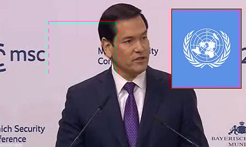 
ஐ.நா.வால் உலக போர்களை தீர்க்க முடியவில்லை:  முனிச் மாநாட்டில் ரூபியோ பேச்சு
