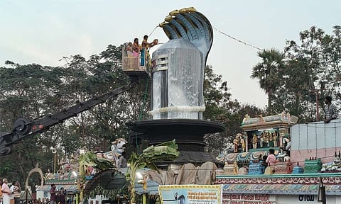 ராஜலிங்கத்திற்கு பால் அபிஷேகம்