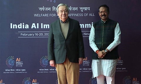 
ஏ.ஐ. தாக்க உச்சி மாநாட்டில் பங்கேற்க ஐ.நா. பொது செயலாளர் இந்தியா வருகை
