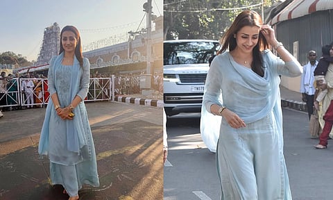 திருப்பதி கோவிலில் நடிகை திரிஷா சாமி தரிசனம்