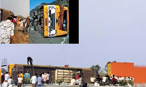 உ.பி: தேசிய நெடுஞ்சாலையில் ஆம்னி பஸ் கவிழ்ந்து விபத்து - 7 பேர் பலி

