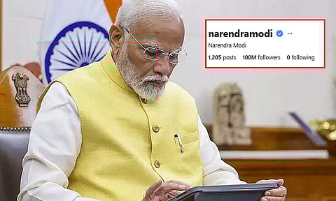 இன்ஸ்டாகிராமில் 100 மில்லியன் பின்தொடர்பவர்கள்: புதிய வரலாறு படைத்த பிரதமர் மோடி