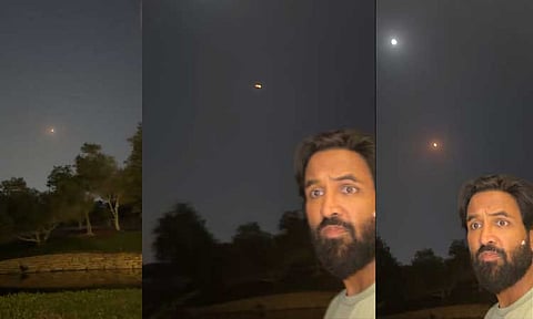 வீட்டின் மேல் பறந்த ஏவுகணை? - வீடியோ வெளியிட்ட நடிகர்