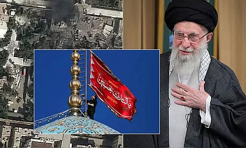 அலி காமேனி படுகொலை; மசூதியில் சிவப்பு கொடியை பறக்கவிட்ட ஈரான்... காரணம் என்ன? 