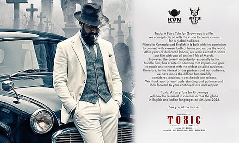 போர் பதற்றம் எதிரொலி - ‘டாக்ஸிக்’ படத்தின் ரிலீஸ் தேதியில் மாற்றம்