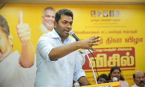 திடீரென வந்த தே.மு.தி.க.வுக்கு கூட மாநிலங்களவை சீட்.. திருமா 4 ஆண்டுகளாக தூங்கிட்டு இருக்கார்  -  ஆதவ் அர்ஜுனா விமர்சனம் 