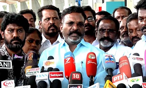 ‘தி.மு.க. கூட்டணியை எதிர்க்கும் வலிமையுள்ள கூட்டணி இன்னும் உருவாகவில்லை’ - திருமாவளவன் 