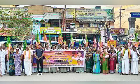 மாணவி கொலை வழக்கு: குற்றவாளிகளை கைது செய்ய கோரி தேசிய ஜனநாயக கூட்டணி ஆர்ப்பாட்டம்