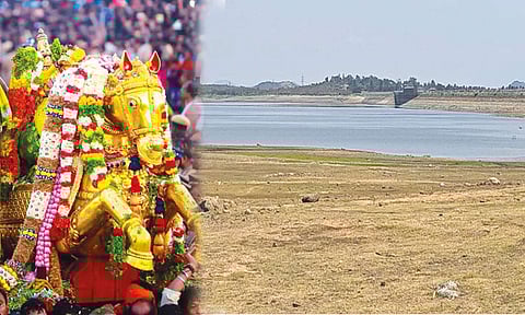 குளம் போல் வைகை அணை: சித்திரை திருவிழாவுக்கு வழக்கமான அளவு தண்ணீர் திறப்பதில் சிக்கல்