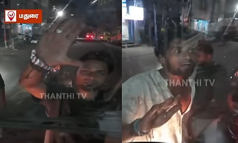 மதுரையில் அரசு பேருந்தை வழிமறித்து தகராறு - 2 இளைஞர்கள் கைது 