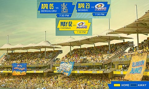 மும்பையுடன் 2, பெங்களூருவுடன் 1: சென்னை சூப்பர் கிங்ஸ் அணியின் முழு மேட்ச் லிஸ்ட்