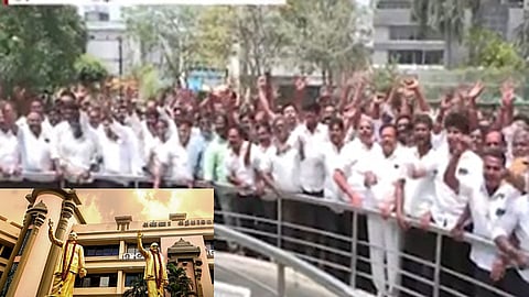 தேர்தலில் போட்டியிட வாய்ப்பு மறுப்பு: அண்ணா அறிவாலயத்தில் எம்.எல்.ஏ. ஆதரவாளர்கள் ஆர்ப்பாட்டம்