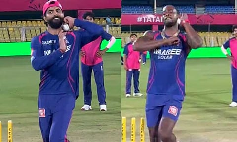 ஜடேஜாவின் பவுலிங் ஆக்‌ஷனை ரீக்ரியேட் செய்த ஆர்ச்சர்...வீடியோ