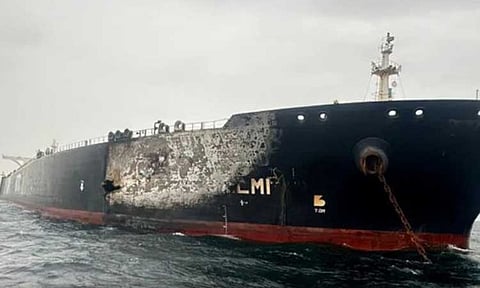 துபாய் கடற்கரையில் குவைத்  எண்ணை கப்பல் மீது ஈரான் டிரோன் தாக்குதல்