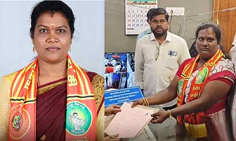 திமுக வேட்பாளருக்கு வாழ்த்து தெரிவித்த பெரம்பலூர் நாம் தமிழர் கட்சி வேட்பாளர் மாற்றம்