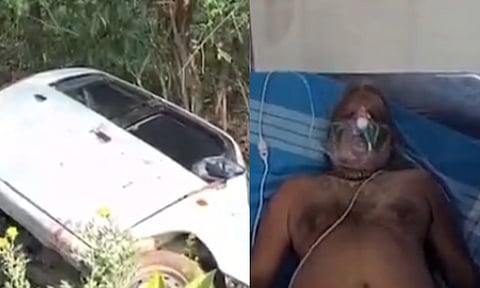 திருவாரூர்: வாய்க்காலில் கார் கவிழ்ந்து விபத்து - 7 பேர் படுகாயம்