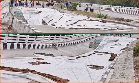 சிதம்பரம் அருகே உள்வாங்கிய தேசிய நெடுஞ்சாலை மேம்பாலம் - மக்கள் அதிர்ச்சி 