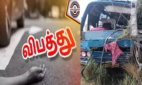தூத்துக்குடி: தனியார் பேருந்து விபத்தில் டிரைவர் பலி; 9 பயணிகள் படுகாயம்
