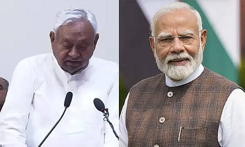 மாநிலங்களவை உறுப்பினராக பதவியேற்றுள்ள நிதிஷ்குமாருக்கு பிரதமர் மோடி வாழ்த்து