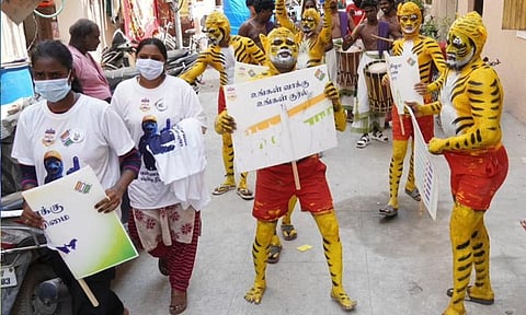 சென்னையில் வாக்களிப்பதன் அவசியம் குறித்து கலைநிகழ்ச்சிகள் வாயிலாக விழிப்புணர்வு